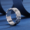 Sculptured Vine Pattern Brass Finger Rings for Women FS-WGD177A-03-4