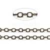 Brass Flat Oval Cable Chains X-CHC029Y-AB-1