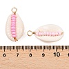 6Pcs 6 Styles Natural Cowrie Shell & Glass Seed Beads Pendants PALLOY-JF02759-02-3
