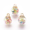 Transparent Glass Bottle Pendants GLAA-L018-02-1