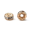 Rack Plating Brass Crystal Rhinestone Rondelle Space Beads RB-D303-KCG-2