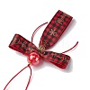 Christmas Polyester Grosgrain Cross Pendant Decorations HJEW-JM02609-01-3