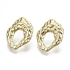 Rack Plating Hammered Alloy Stud Earring Findings PALLOY-N155-65-NR-1