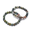 Natural Indian Agate Bead Stretch Bracelets BJEW-K212-C-010-1