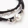 Faux Suede Cord Bracelets & Necklaces Jewelry Sets SJEW-JS00983-6
