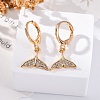 Brass Micro Pave Clear Cubic Zirconia Leverback Earrings EJEW-K300-47G-3