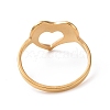 Ion Plating(IP) 201 Stainless Steel Heart Finger Ring RJEW-J051-12G-3
