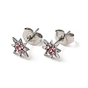 Rhinestone Flower Stud Earrings with 316 Surgical Stainless Steel Pins EJEW-A081-10P-2