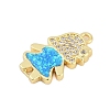 Brass Micro Pave Cubic Zirconia Connector Charms KK-I723-22G-2