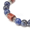 Natural Sodalite Beaded Stretch Bracelet for Women or Men BJEW-JB07732-04-4