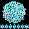 80Pcs Transparent Faceted Glass Connector Charms GLAA-SP0001-88C-02-1