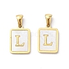 Ion Plating(IP) 304 Stainless Steel Pave Shell Pendants STAS-G327-01G-L-1