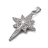 Brass Micro Pave Cubic Zirconia Pendants KK-V009-27G-2