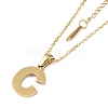 Ion Plating(IP) Initial Letter 304 Stainless Steel Pendant Necklaces NJEW-M199-01G-C-1