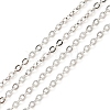Anti-Tarnish Rhodium Plated 925 Sterling Silver Flat Cable Chains STER-F052-04P-1