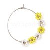 Flower Glass Seed Wine Glass Charms AJEW-JO00189-2