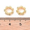 Brass Micro Pave Clear Cubic Zirconia European Beads KK-B102-35G-2