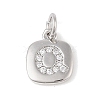 Rack Plating Brass Micro Pave CLear Cubic Zirconia Charms KK-E110-14P-Q-1