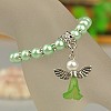 Lovely Wedding Dress Angel Bracelets for Kids BJEW-JB00727-14-2