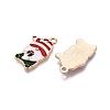 Christmas Theme Rack Plating Alloy Enamel Pendants ENAM-T021-12KCG-2