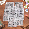 Globleland 8 Sheets 8 Styles Retro PVC Plastic Stamps DIY-GL0004-98-5