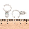 Owl Brass Micro Pave Cubic Zirconia Cuff Earrings EJEW-Z164-01P-5