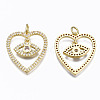 Brass Micro Pave Clear Cubic Zirconia Pendants ZIRC-N039-146-NF-2