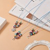 3Pcs 3 Style Sun & Moon & Star Synthetic Turquoise Chips Beaded Pendant Necklaces Set for Women NJEW-JN04221-7