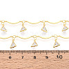 Brass Glass Scalloped Bar Chains CHC-T018-10G-3