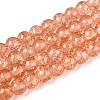 Spray Painted Crackle Glass Beads Strands CCG-Q001-8mm-05-1