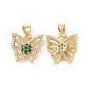 Brass Micro Pave Cubic Zirconia Pendants ZIRC-I063-44G-01-1