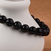 Natural Obsidian Beaded Stretch Bracelets X-BJEW-Q692-12-8mm-3