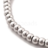 Non-Tarnish 201 Stainless Steel Round Beaded Bracelet for Women STAS-D179-03P-02-2