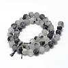 Natural Black Rutilated Quartz Beads Strands G-R446-10mm-37-2