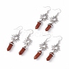 Gemstone Bullet with Sun Dangle Earrings EJEW-I276-01P-5