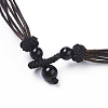 Adjustable Waxed Cord Necklace Making MAK-L027-A02-3