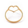 Ion Plating(IP) 201 Stainless Steel Heart Finger Ring RJEW-J051-16G-3