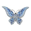 Butterfly Platinum Zinc Alloy Rhinestone Brooches JEWB-R051-01P-01-1