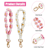 HOBBIESAY 2Pcs 2 Colors Cotton Handmade Braided Wrist Lanyard Pendant Decorations KEYC-HY0001-20-3