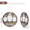 Natural Wood Door Hanging Decoration for Front Door Decoration HJEW-WH0008-99-2