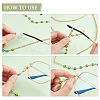 4Pcs 4 Color Aluminium Cable Chain & Brass Enamel Daisy Link Chain Eyeglasses Chains AJEW-AB00038-3