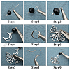 DIY Alloy & Stainless Steel Goth Butterfly Moth Dangle Earring Making Kits DIY-SC0026-36-6