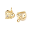 Brass Micro Pave Clear Cubic Zirconia Pendants KK-G544-05G-02-2