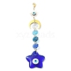 Handmade Evil Eye Lampwork Pendant Decorations HJEW-JM01071-2