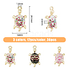 HOBBIESAY 36Pcs 3 Colors Rack Plating Alloy Enamal Pendants ENAM-HY0001-09-2