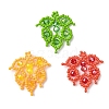 3pcs 3 Clors Glass Seed Beaded Leaf Pendants PALLOY-MZ00527-1