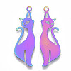 Ion Plating(IP) 201 Stainless Steel Kitten Pendants X-STAS-R102-25-2