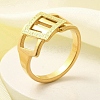 Textured 304 Stainless Steel Hollow Rectangle Finger Ring for Women RJEW-L126-12B-G-1