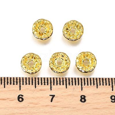 Brass Grade A Crystal Rhinestone Spacer Beads RB-A006-7MM-G-1
