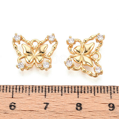 Brass Micro Pave Cubic Zirconia Charms KK-N263-77A-G-1